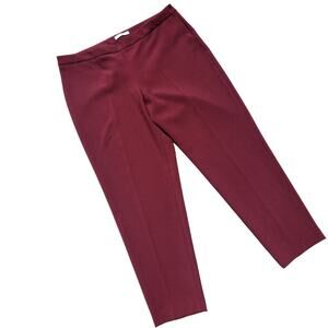 Hugo Boss Women Burgundy Casual Tiluna Slim Fit Ankle Crop Pants Size US 14